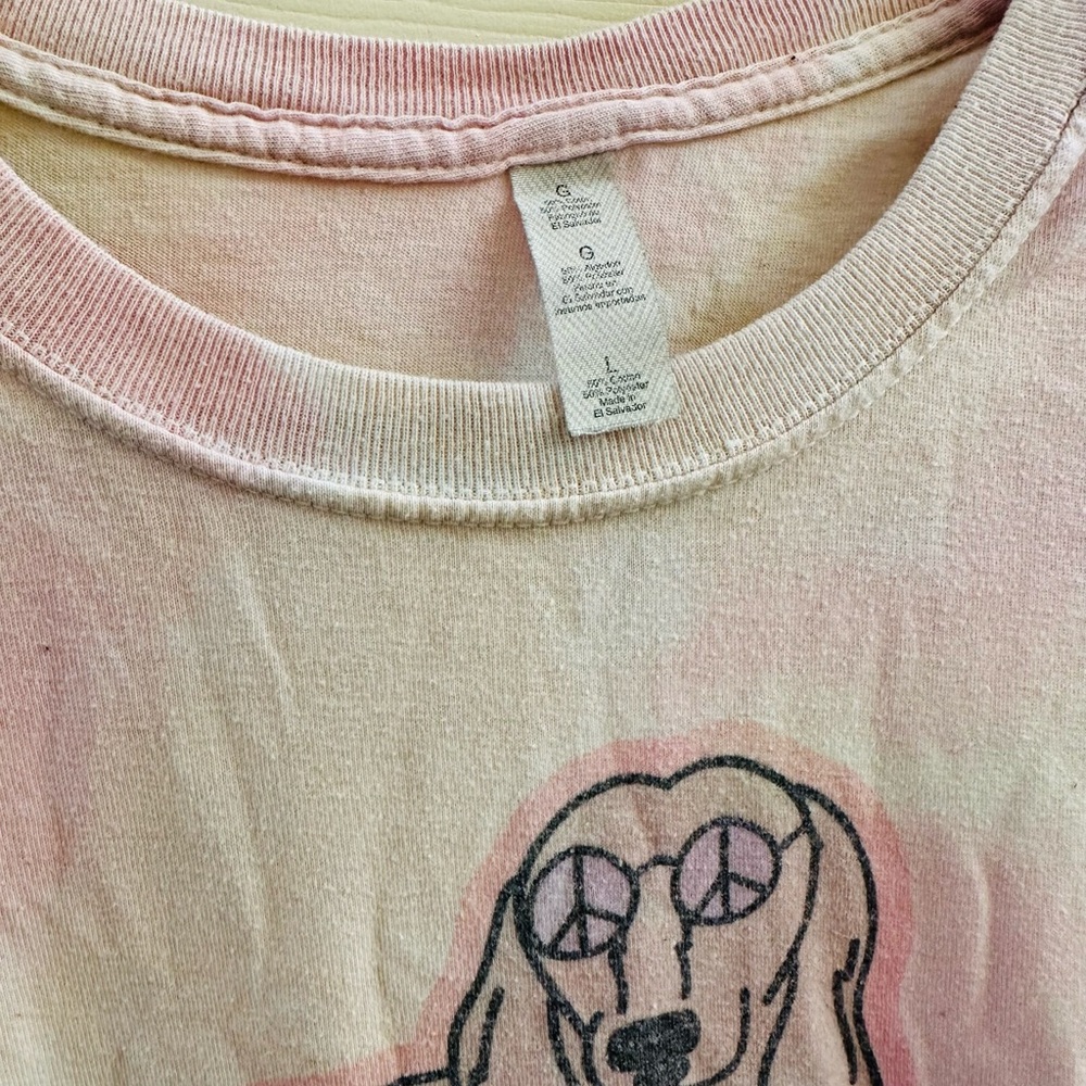 Pastel Tie-Dye Dog and Mushroom Graphic Tee - Picture 4 of 4